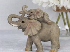 Set statuete Familia de Elefanti - mami si copil 14 cm
